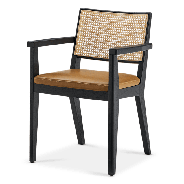 Sloane Cane and Leather Chair