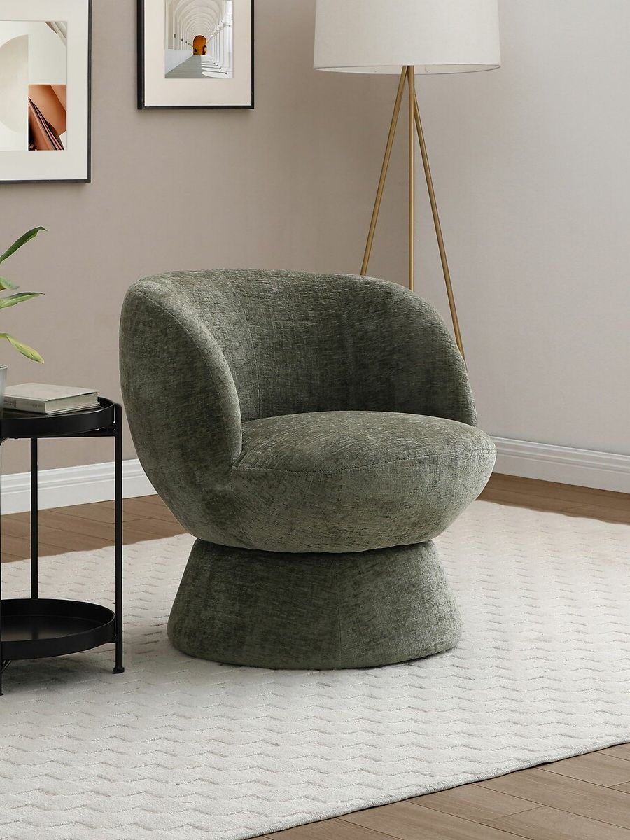 Flora Chenille Swivel Chair&amp;nbsp;