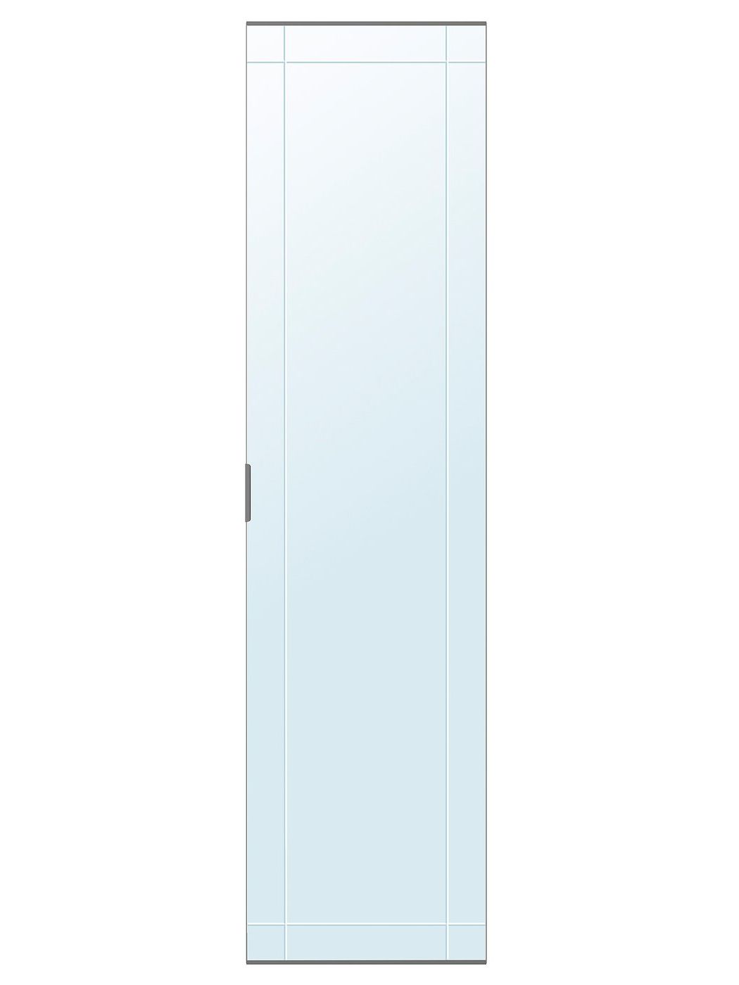Kammartorp Mirror Door W Soft Closing Hinges - Grey 50x195 Cm