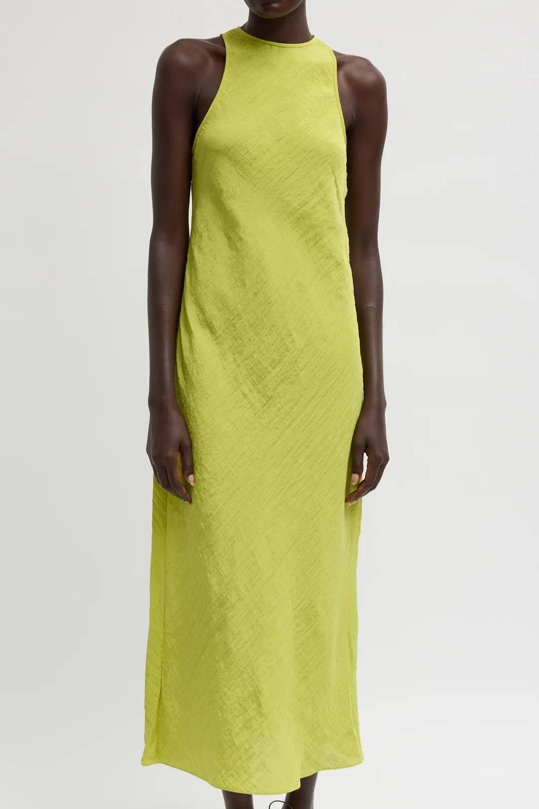 Tibi The Crinkle Slip Midi Bias Dress