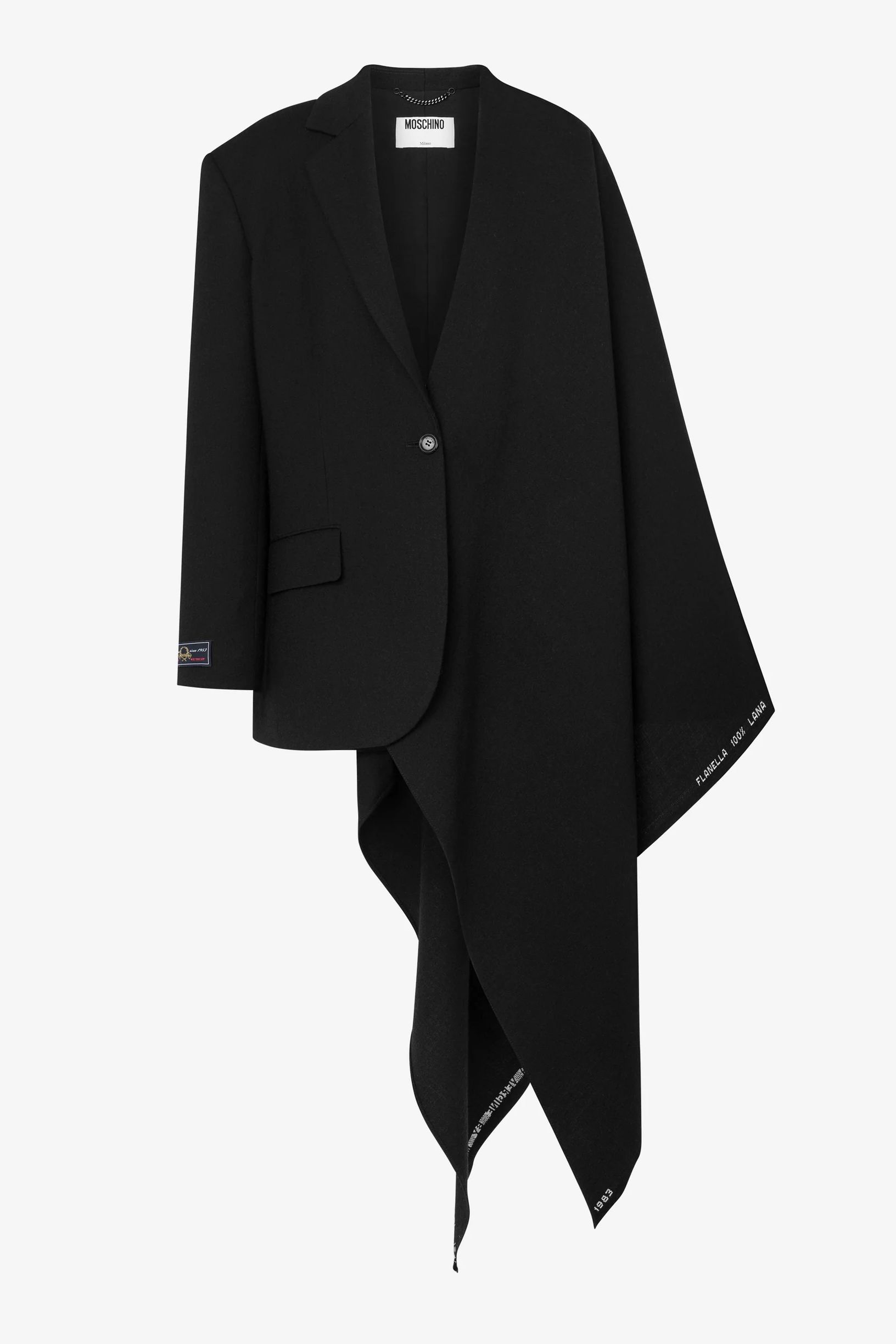 Moschino Asymmetric-drape wool coat