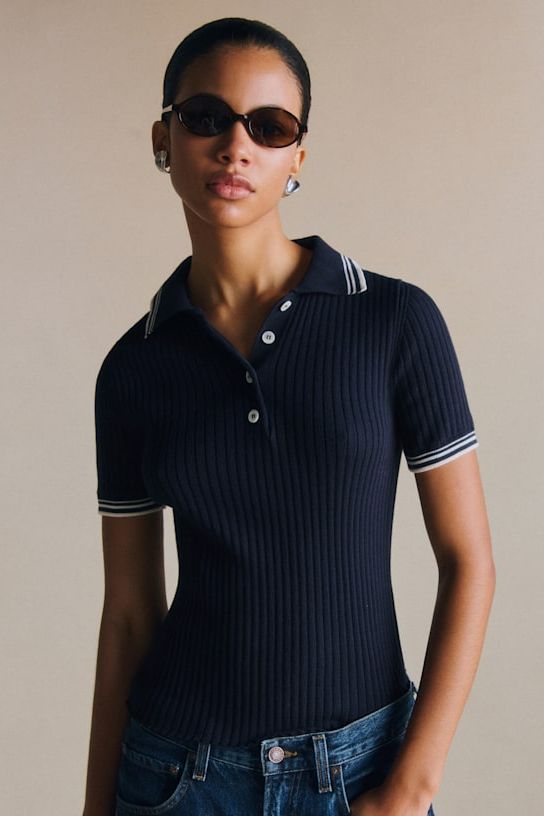 Jean Sweater - Marine With Ecru Details - Organic Cotton - Organic Textile - S&amp;eacute;zane
