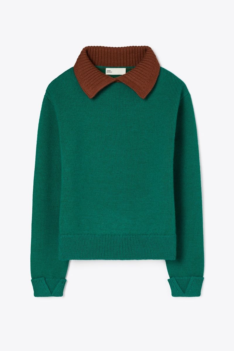 Wool Sweater in Green, Size L