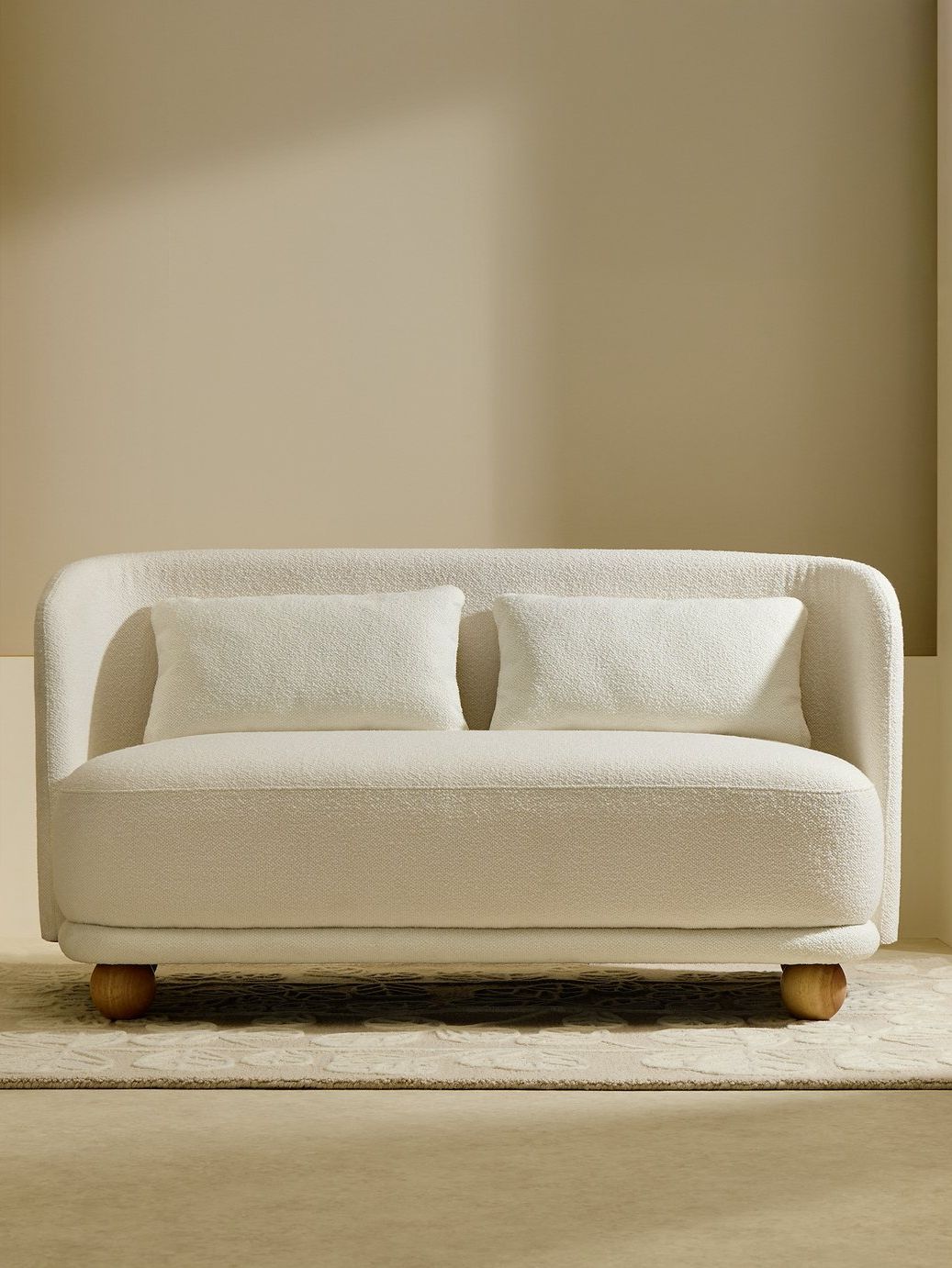 Habitat Poppy Fabric 2 Seater Sofa - Natural