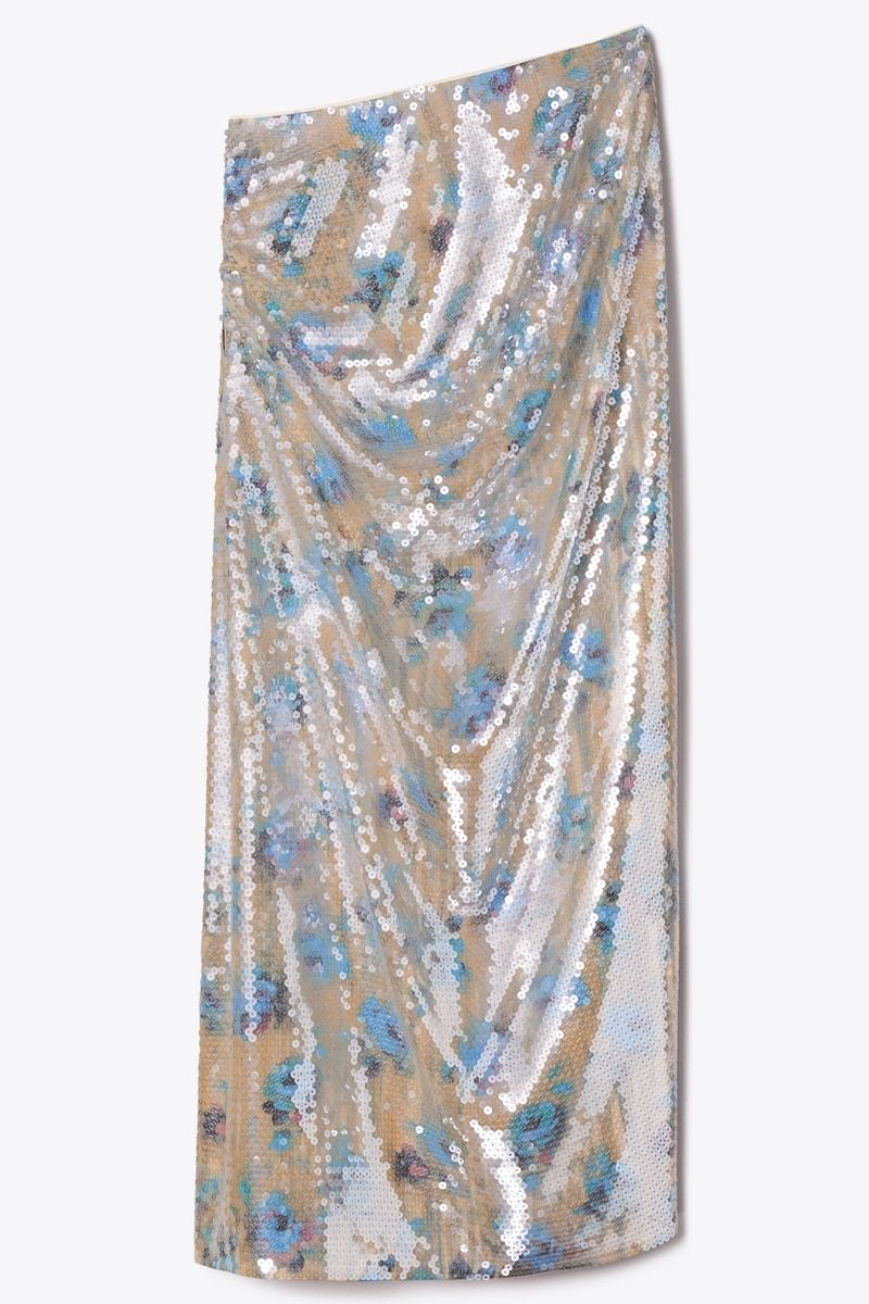 Sequin Skirt in Ivory, Size 4