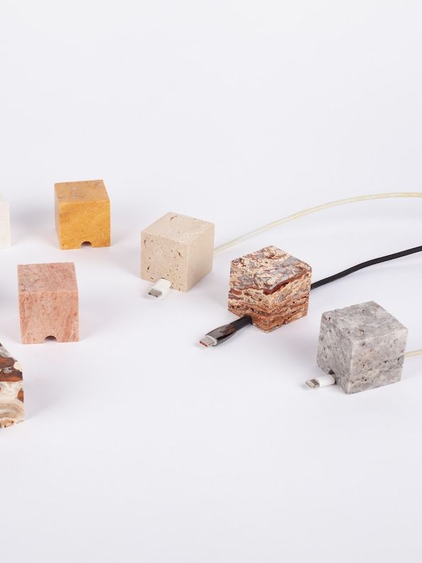 Travertine Cable Holder, Charging Cable Organizer, Cable Keeper, Charging Dock, Office Desk Cable Organizer, Office Gift, Cable Stopper