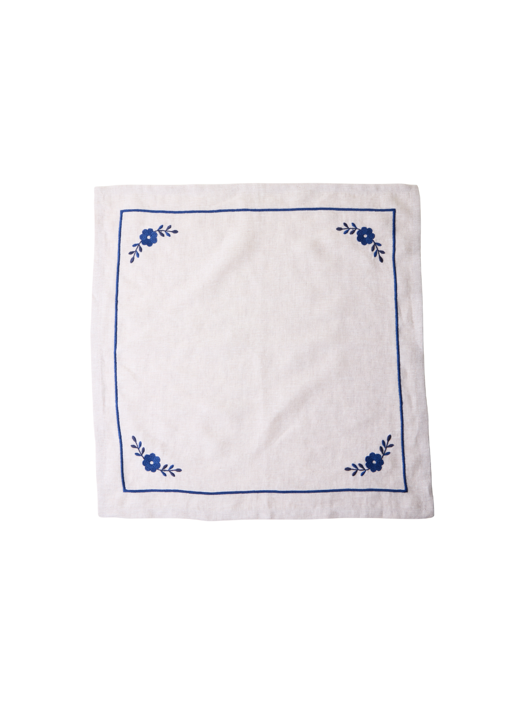Blue Floral Embroidered Napkin Set