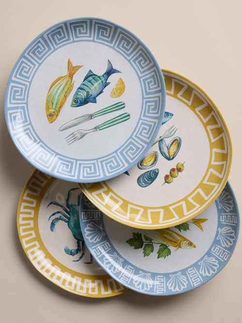 Set of 4 Coastal Icon Picnic Side Plates