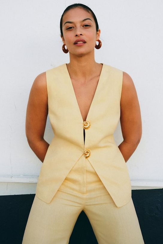 Lika Jacket - Mustard - Linen - S&amp;eacute;zane