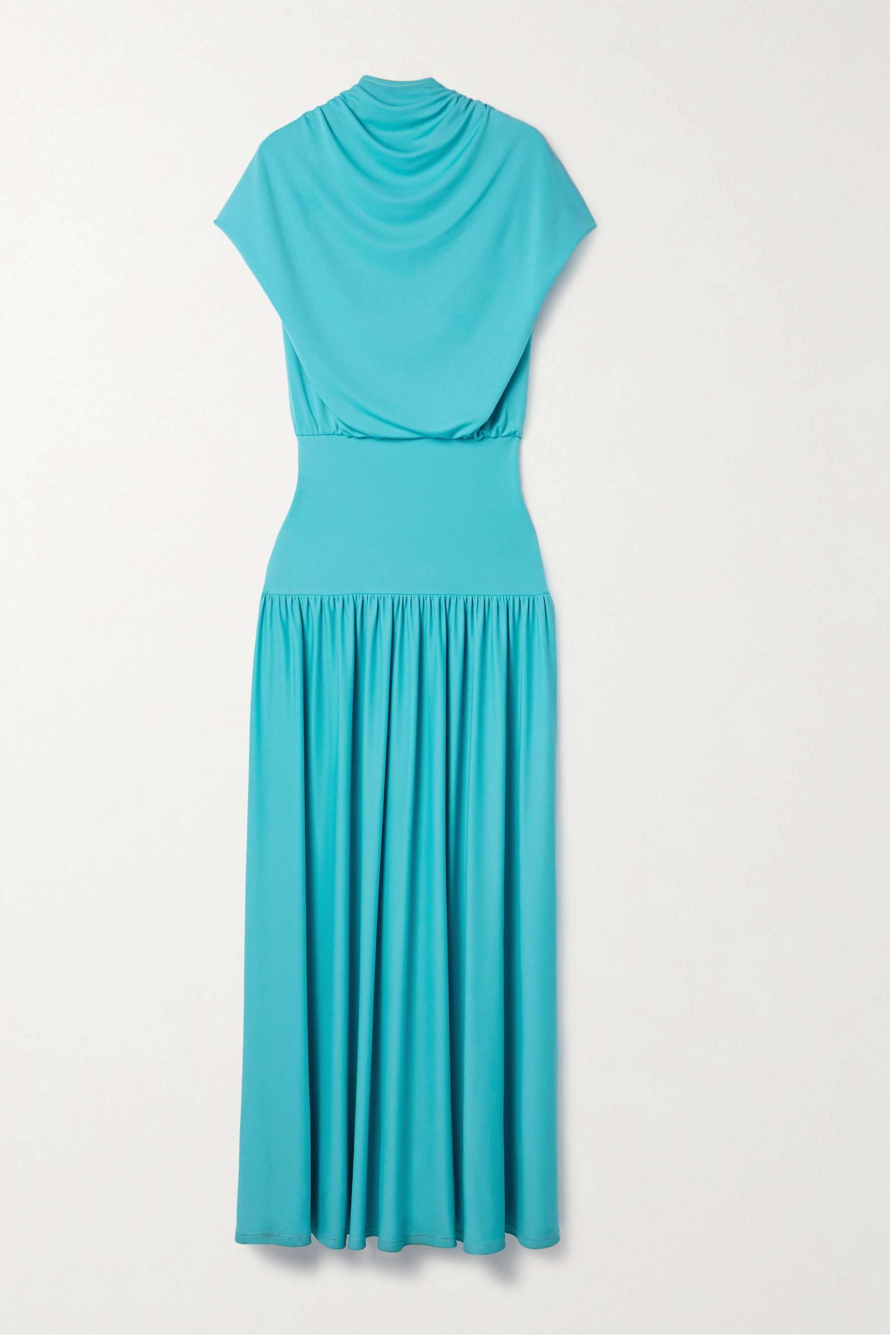 Victoria Draped Stretch-Jersey Maxi Dress