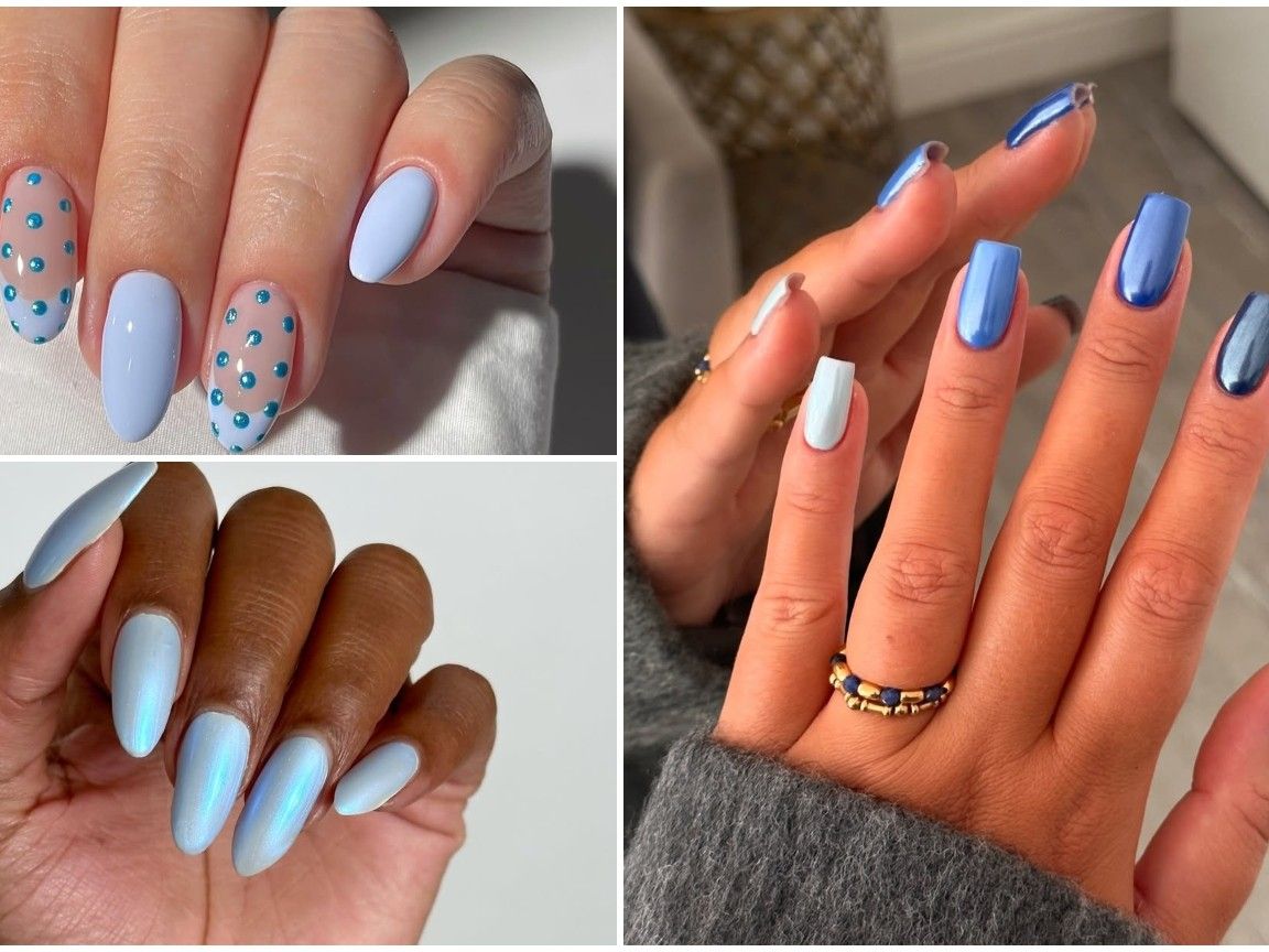 nail color to match royal blue dress 15 Chrome Nails Inspire an Icy Winter Manicure nails to go with blue dress