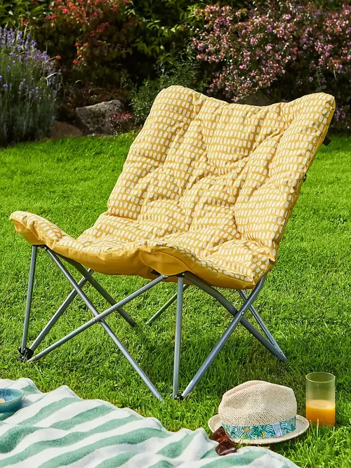 Padded Yellow Ochre Camping Chair