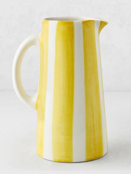 Portofino Yellow Stripe Large Ceramic Pitcher