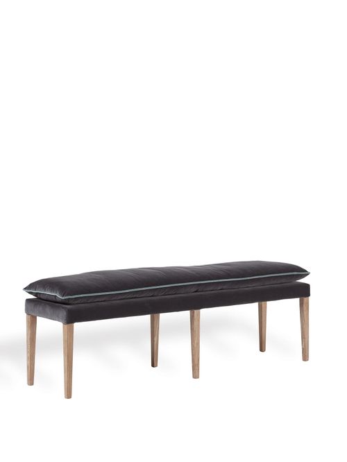 Nott Velvet Bench - Charcoal/air Force Blue