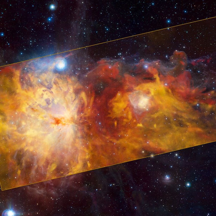 Orion's Fireplace': Flame Nebula is ablaze with color in stunning