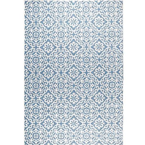 Nicole Miller New York Patio Country Danica Transitional Geometric Indoor/outdoor Area Rug, Blue/grey, 5'2&amp;quot;x7'2&amp;quot;
