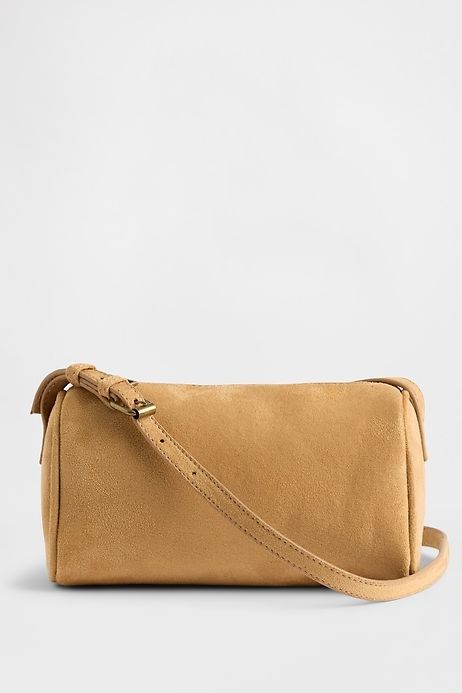 Vegan Suede Barrel Bag