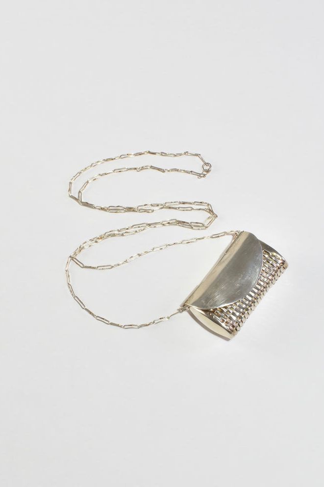 Sterling Basket Pendant Necklace