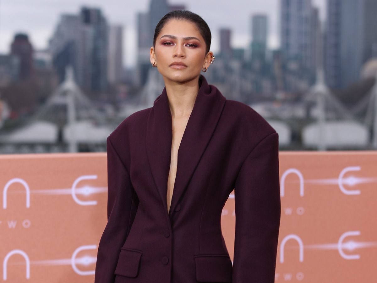 zendaya purple dress dune Zendaya Wore Alaia To The 'Dune' Paris Premiere
