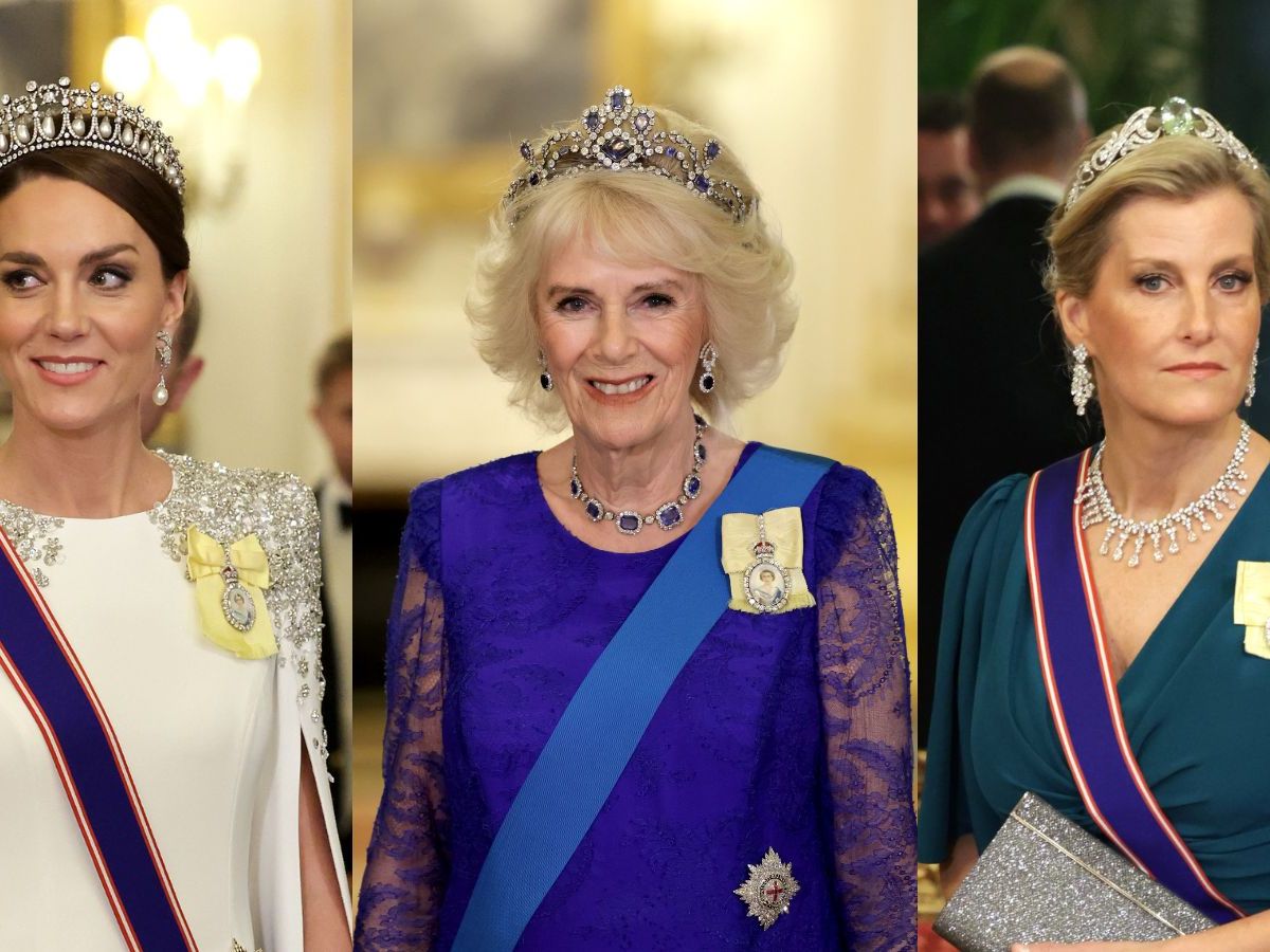 Kate Middleton, la reine Camilla et Sophie de Wessex rendent hommage à la reine Elizabeth II avec des broches sentimentales lors du banquet d'État.