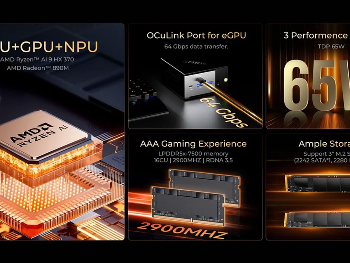 AMD Ryzen™ Al 9 HX 370 EVO-X1 AI Mini PC AMD Ryzen™ Al 9 HX 370 --EVO-X1 AI Mini PC
