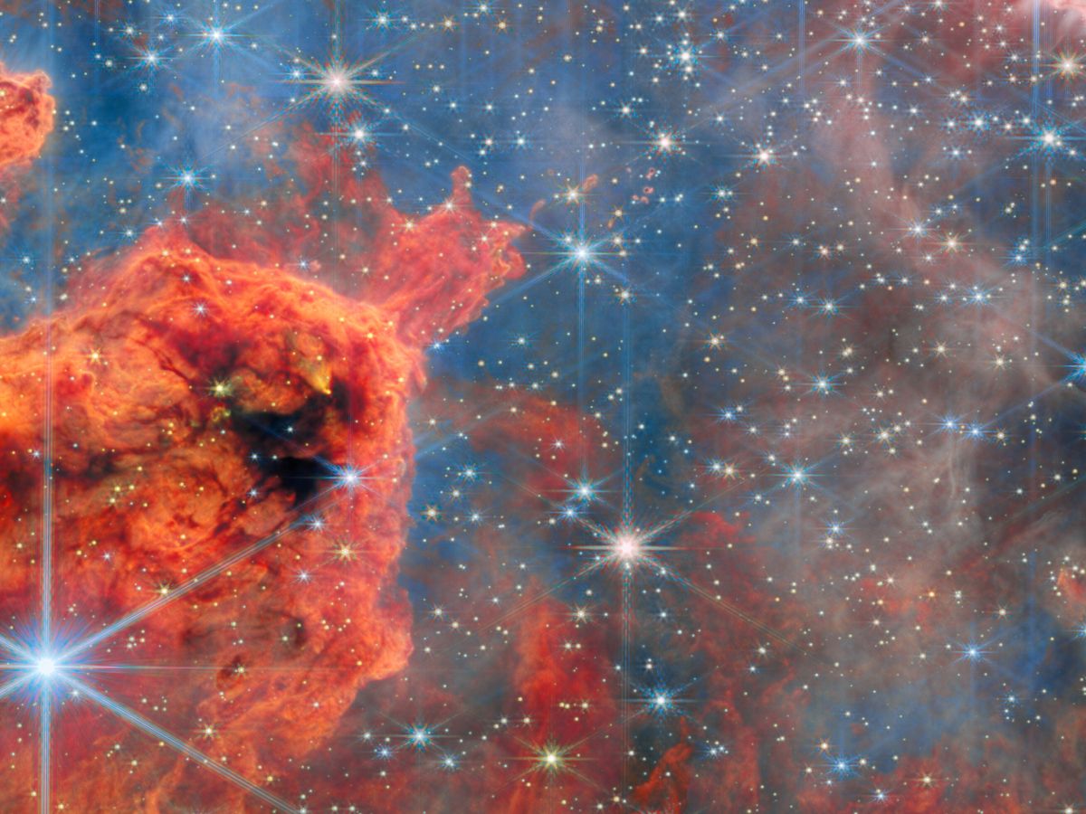 Carina Nebula shines with white-blue stars photo of the day for