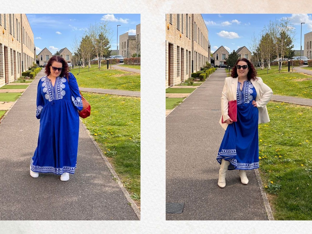 knee length dresses for ladies Esme Linen Mini Dress-French Navy, Mono Wave main image 1