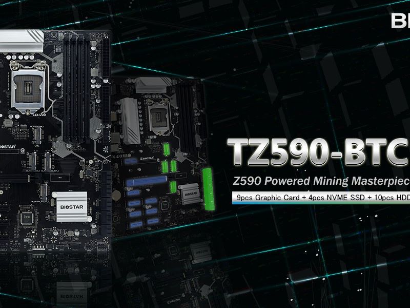 Biostar's Z590 Cryptomining Motherboard: Mine With 9 GPUs, Farm