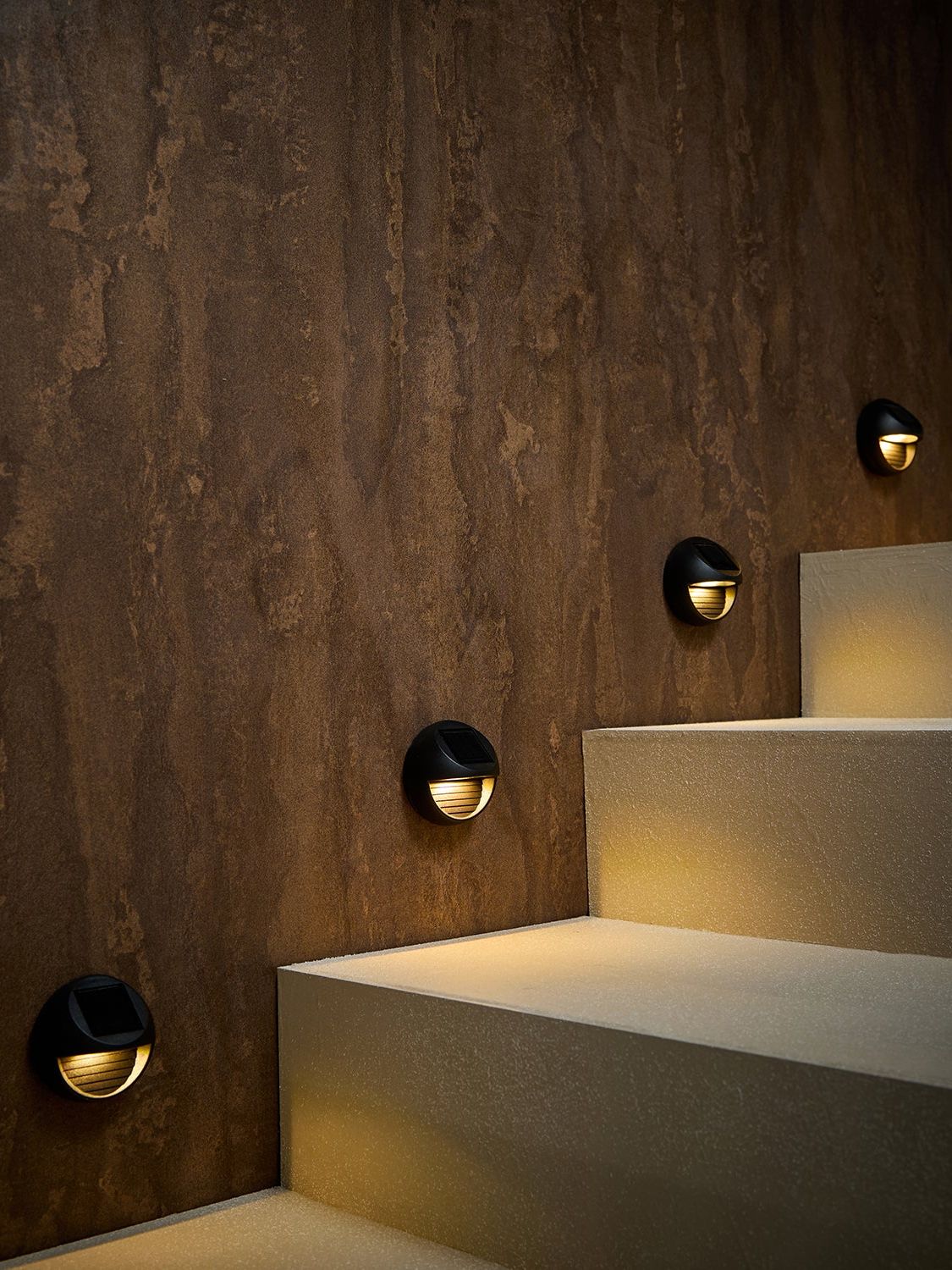 Set of 4 Mini Solar Fence / Step Lights