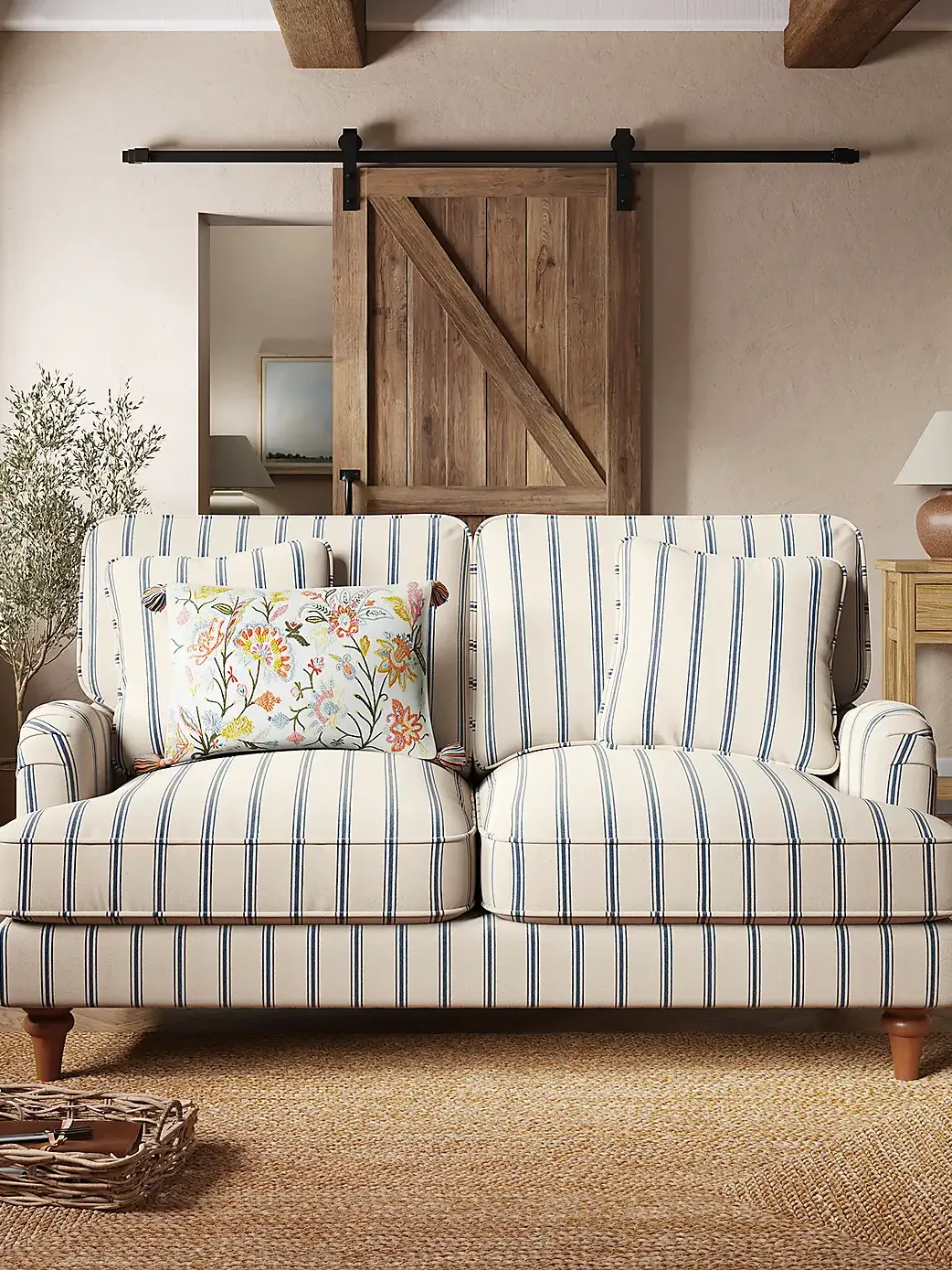 Dunelm, Beatrice Ii Folkstone Stripe 2 Seater Sofa