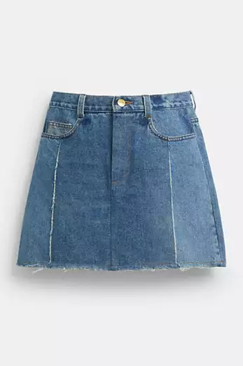 Coach, Repurposed Denim Mini Skirt