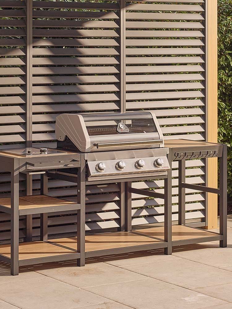 Savannah Hybrid Outdoor Kitchen - 4 Burner - Oak