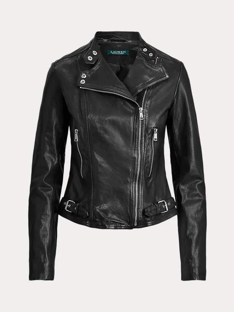 Burnished Leather Moto Jacket