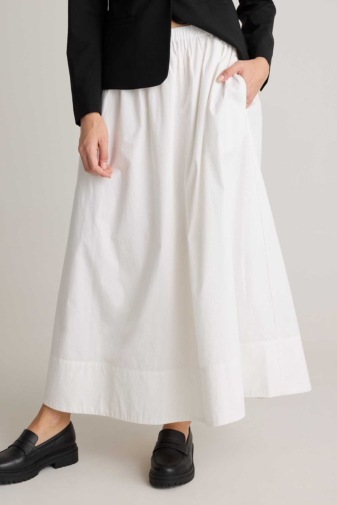 Quince 100% Organic Cotton Poplin A-line Maxi Skirt