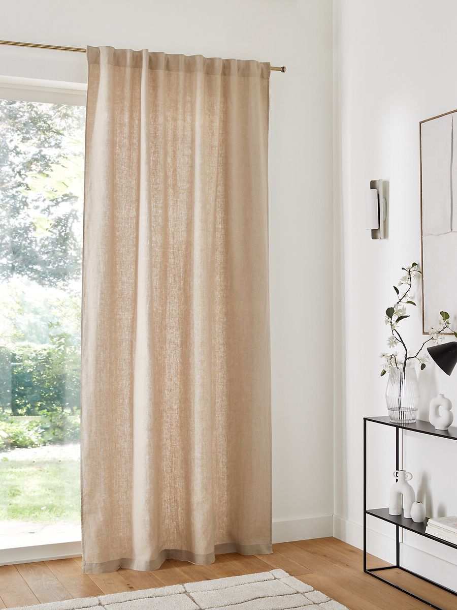 Elba Linen Light-Filtering Curtain With Pencil Pleat or Wave