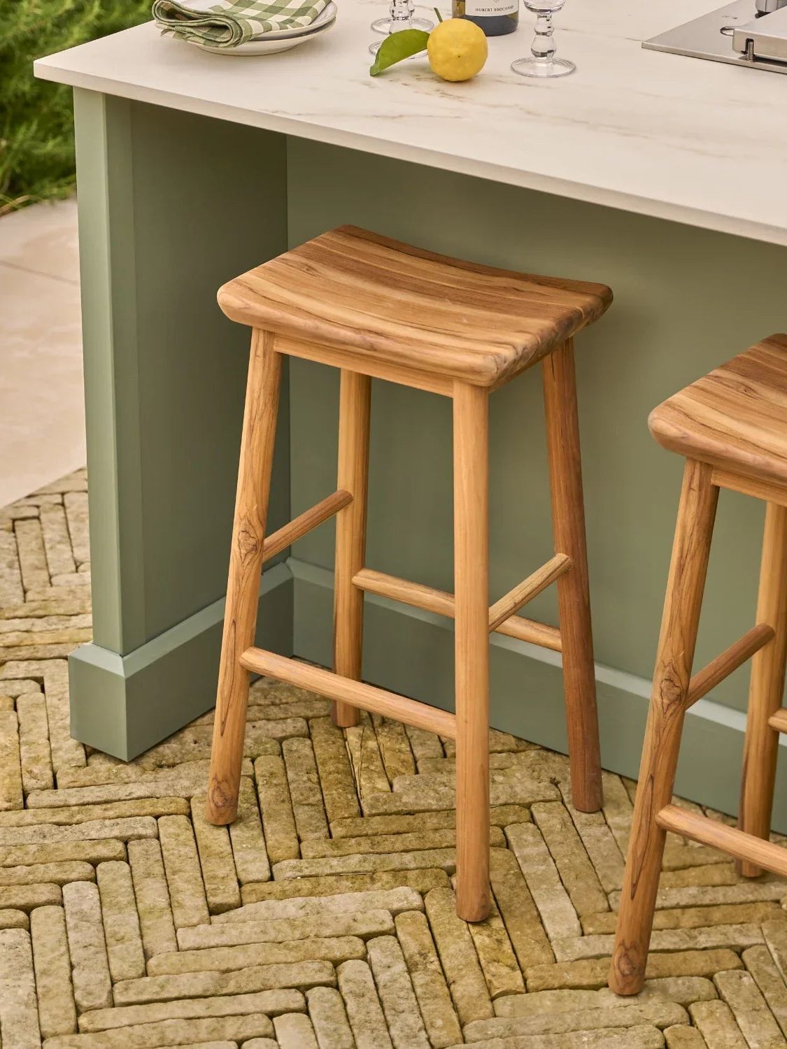 Walcot Teak Outdoor Garden Bar Stool
