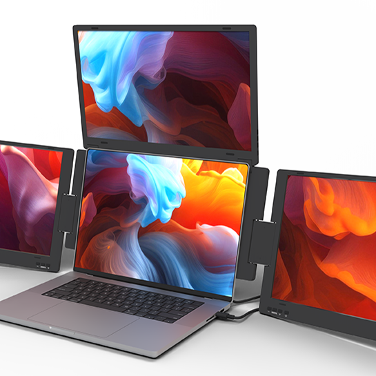 This foldable triple-screen laptop extender weighs under five