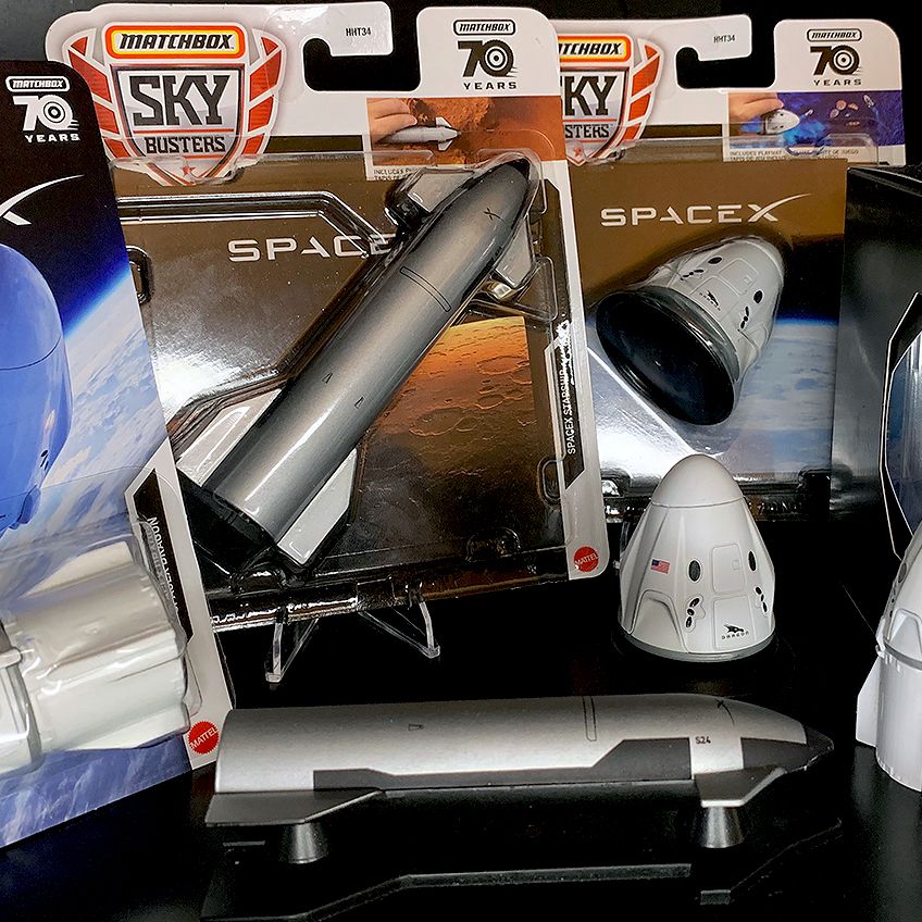Matchbox Sky Busters SpaceX Starship | Veicolo Pressofuso Con Tappetino Gioco | 70° Anniversario