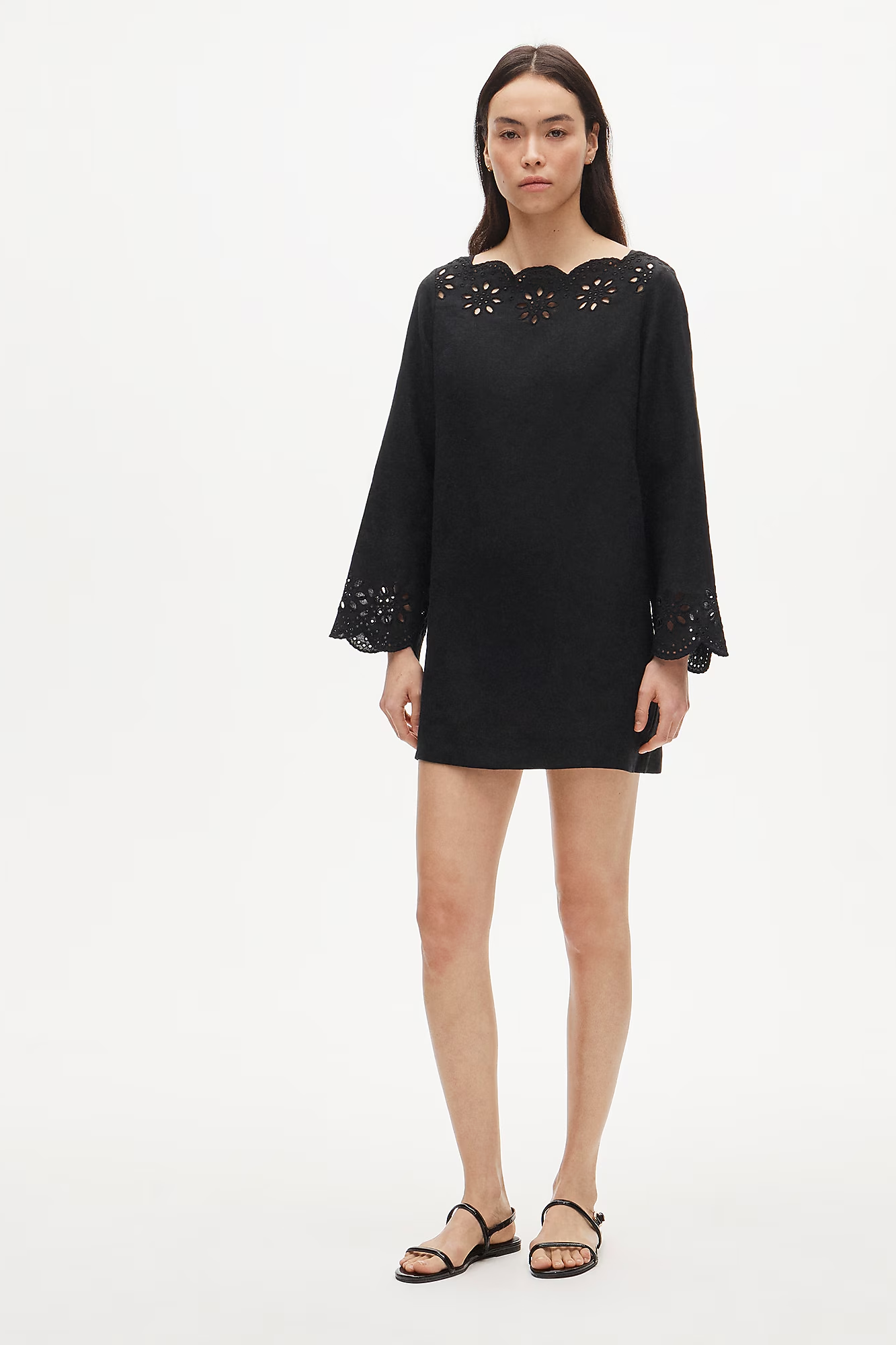 J.Crew, Scallop-Trim Eyelet Popover Dress
