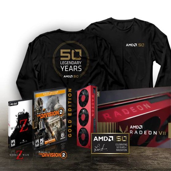 AMD marks 50 years with 'gold edition' Radeon VII, Ryzen 7 bundles