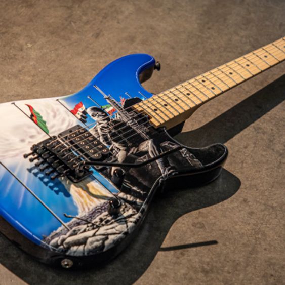 One-of-a-kind Jackson Iron Maiden guitar used by Adrian Smith