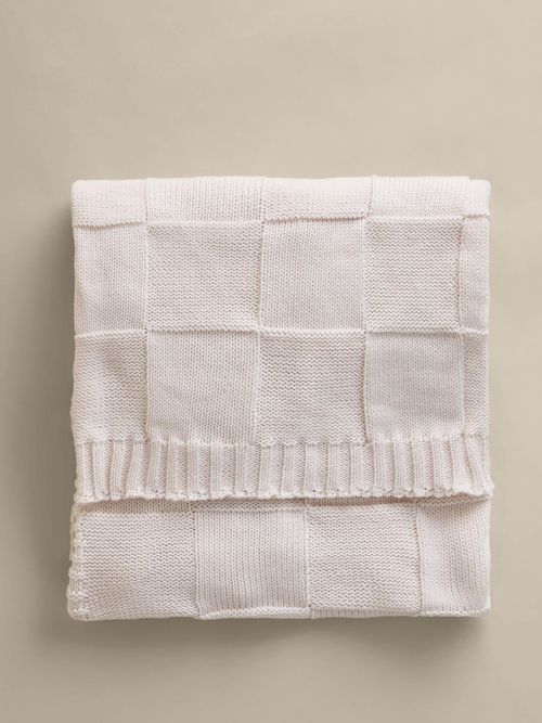 Knitted Checkerboard Large Throw