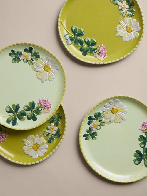 Set of 4 Floral Picnic Side Plates