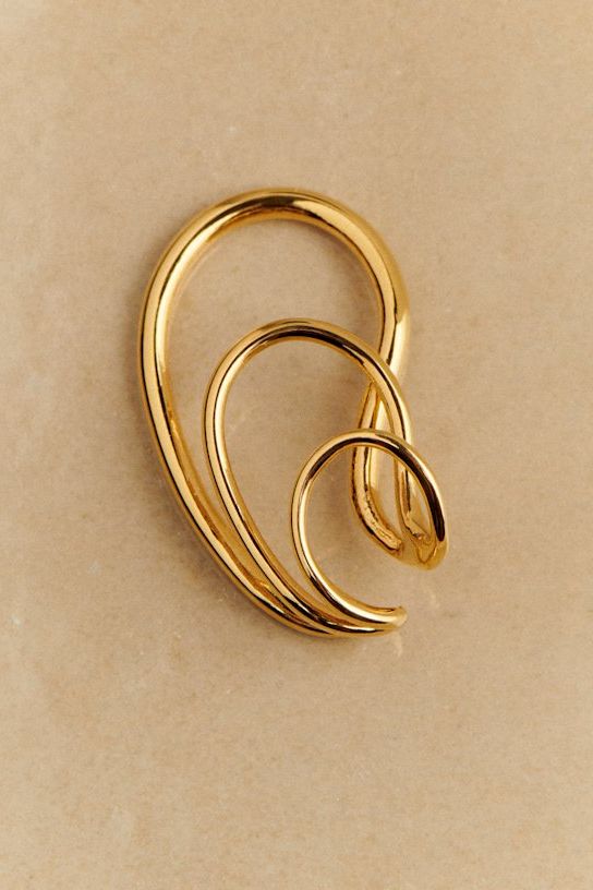 Dua Ear Cuff - Gold - Majority Recycled Brass - S&amp;eacute;zane