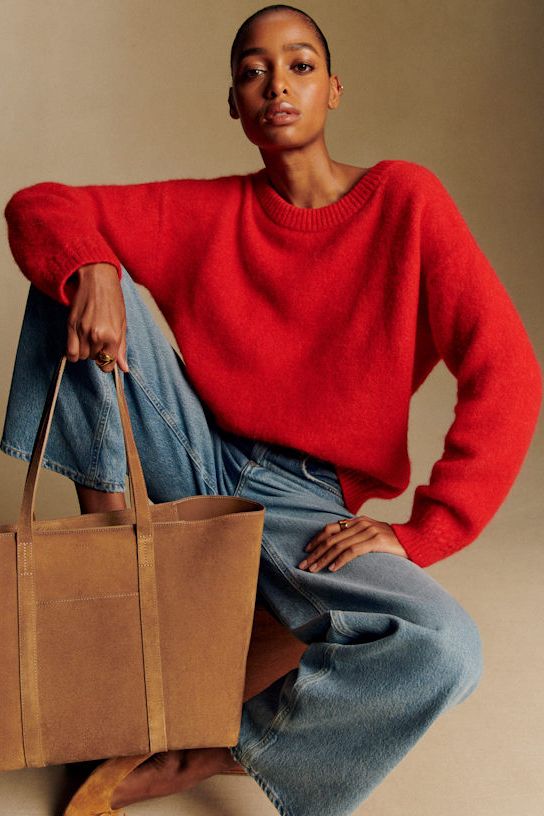 Amiel Jumper - Red - Baby Alpaca - S&amp;eacute;zane