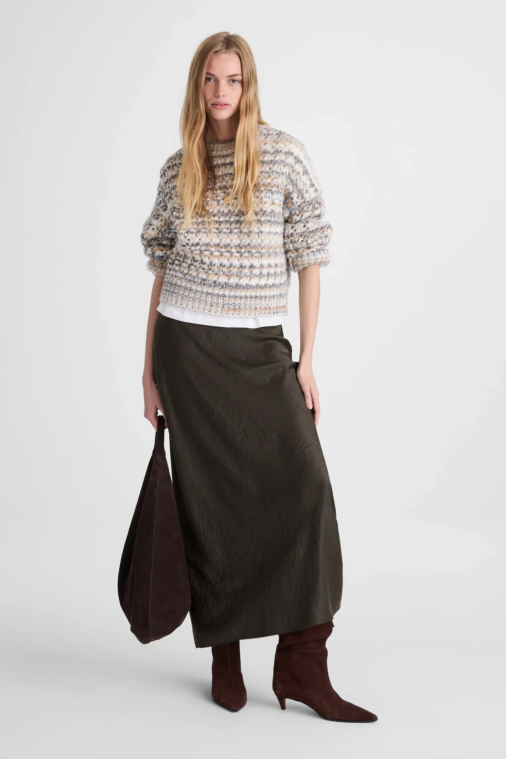 Satin Maxi Slip Skirt