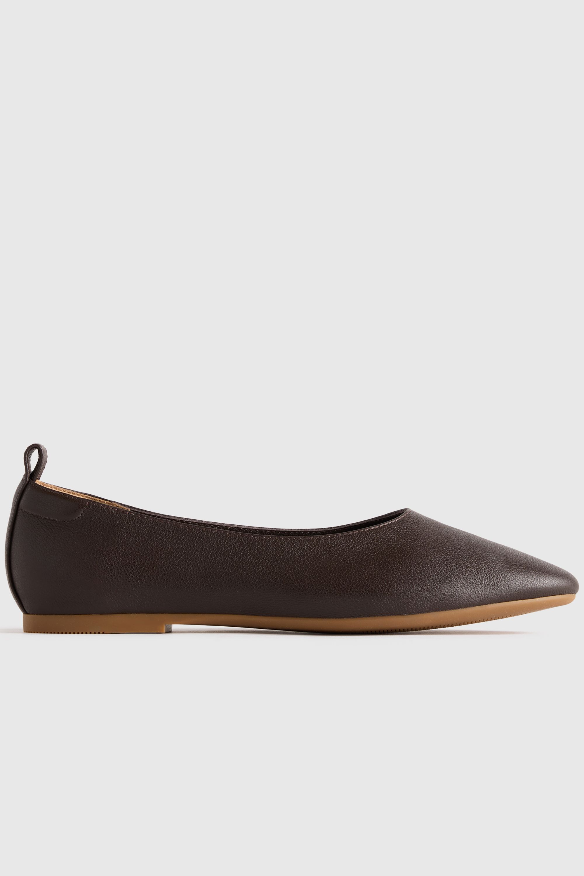 Italian Leather Glove Ballet Flats in Almond