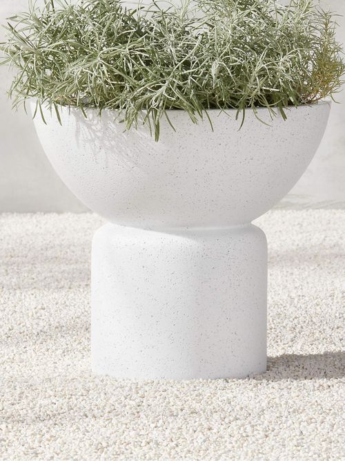 Flatform Round White Cement Large Planter