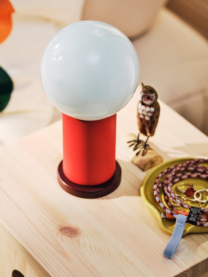 IKEA, Ikea Ps 2026 Led Portable Lamp - Battery-Operated Dimmable/red Light Blue 22 Cm
