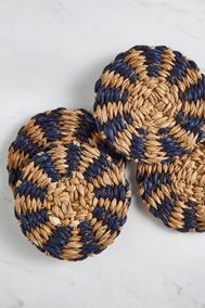 Woven Seagrass Round Coasters, Set of 4 